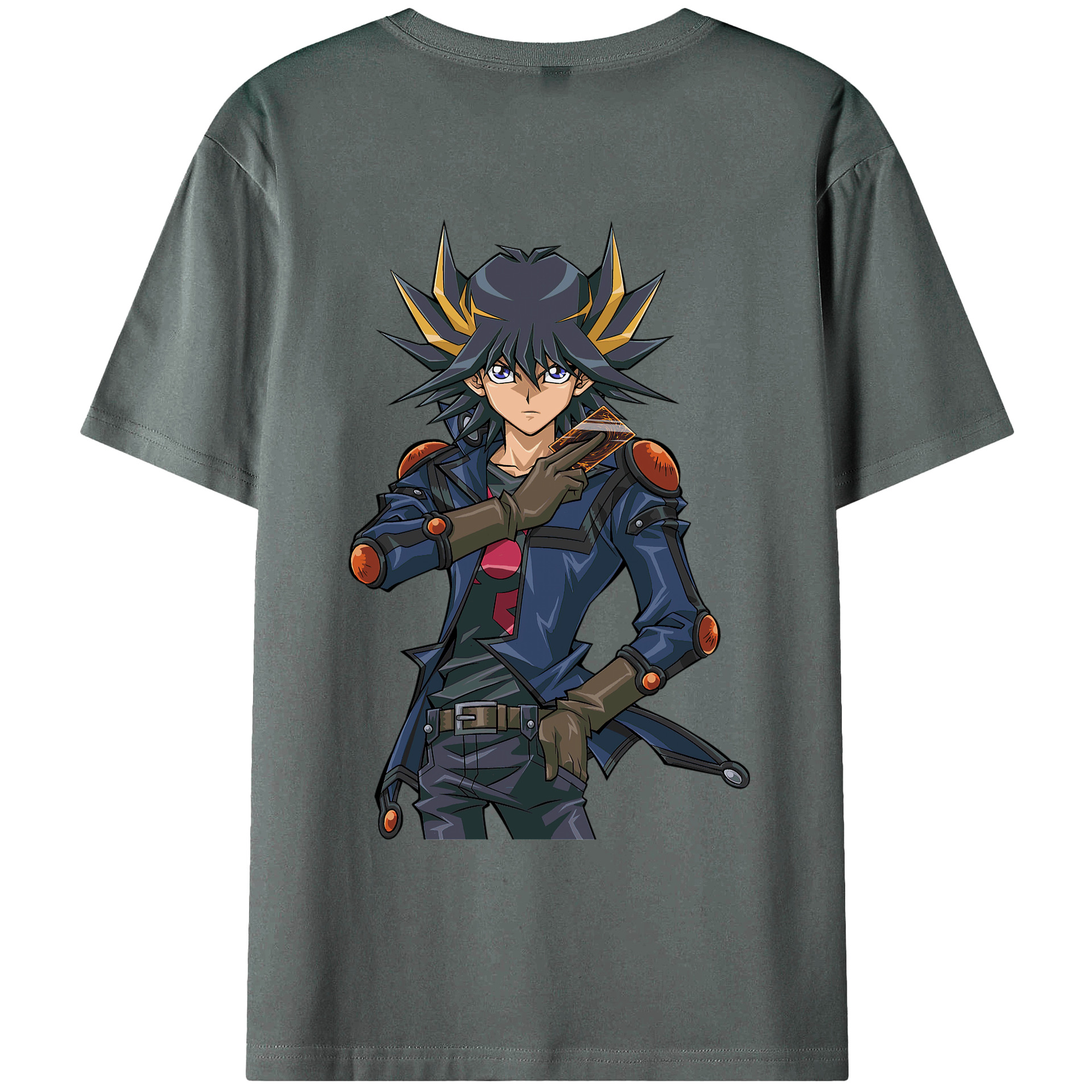 （画像用） 遊☆戯☆王 Yu-Gi-Oh! 綿100％ メンズ半袖Tシャツ（バックプリント） 通気性